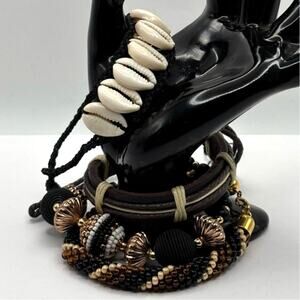 Bohemian Black & Gold Mixed Bracelet Set